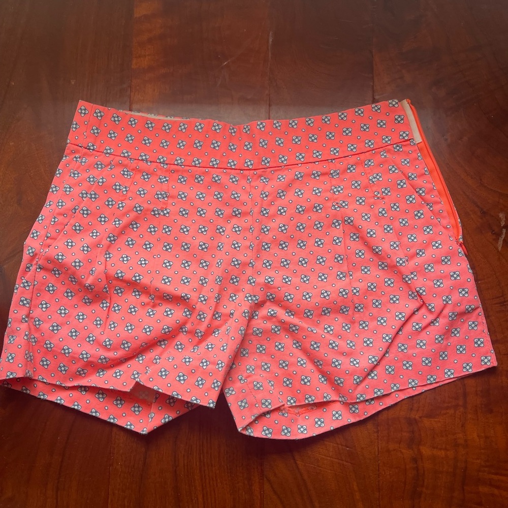 J Crew Neon Pink and Blue Floral Shorts